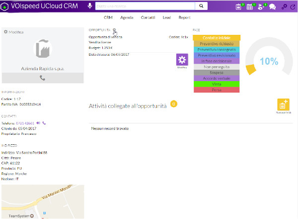 VOISpeed CRM integrato